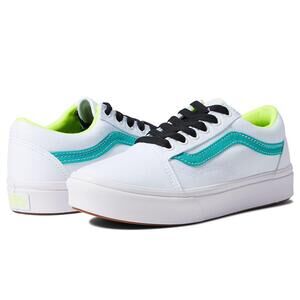 Vans COMFYCUSH Old Skool (Fluro) Atlantis/White Kids Shoes 6.5 / Women's 8